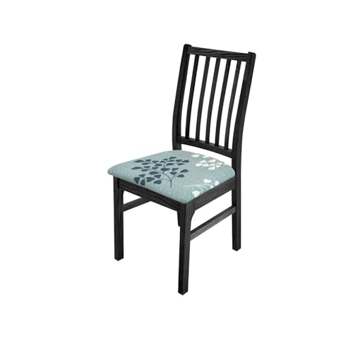 FIGOOO Stretch Chair Seat Covers Set of 6 Stretch Seat Covers for Dining Room Spandex Seat Chair Slipcovers Removable Washable Anti-Dust Dining Room Chair Seat Cushion Slipcovers(6Pcs,Leaves)