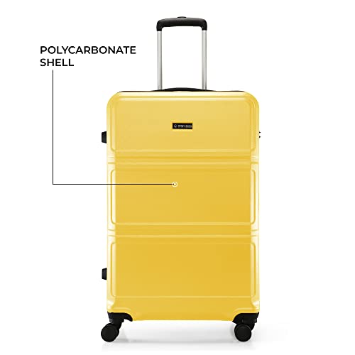 Image of Stony Brook by Nasher Miles Grid Hard-Sided Polycarbonate Yellow Black 28 inch |75cm Trolley Bag