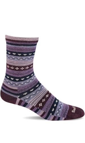 Women's Forever Fairisle Essential Comfort Socks, Blackberry - M/L