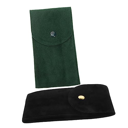 MUCKLILY 2Pcs Portable Watch Pouch Travel Case Soft Lining Watch Organizer for Men Scratch Resistant Design Vintage Style Holder for Various Easy to Carry Travel Accessory