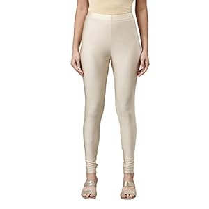 GO COLORS Womens Slim Fit Nylon Shimmer Pants