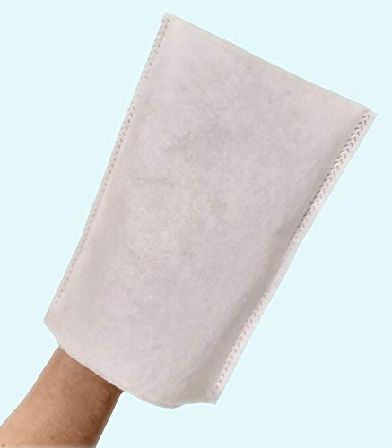 DSTOCK60 - LOT DE 200 GANTS DE TOILETTE JETABLES À USAGE UNIQUE - MOLLETONNÉS NON TISSÉS - 80 GR - SOUDÉS -