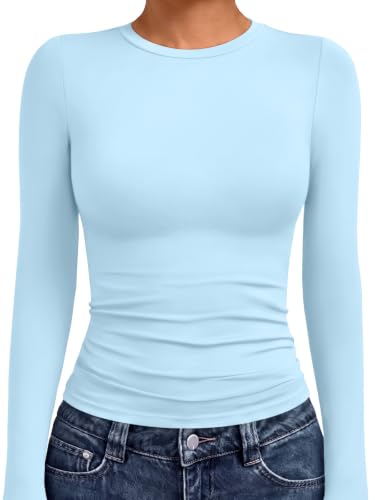 Underscrubs Tops Crew Neck Long Sleeve Compression 14 underscrubs tops - baby blue