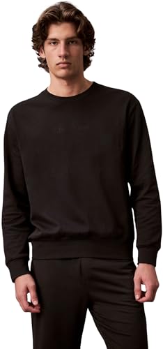Calvin Klein Sudadera Hombre con Cuello Redondo, Negro (Black), L