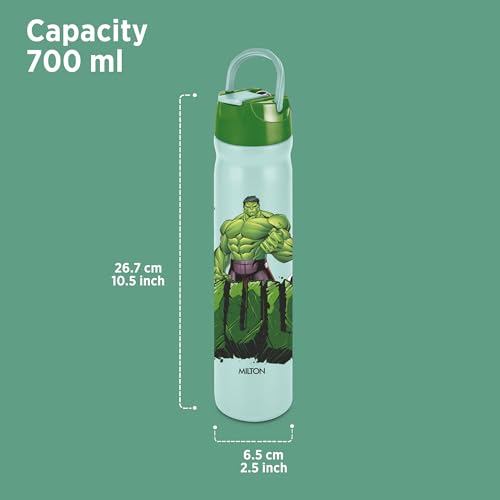 Image of MILTON Marvel Max 800 Sipper Stainless Steel 700 ml Water Bottle I ISI Certified I Leak Proof - Light Weight I 1 Year Warranty I Sturdy Handle I Easy Grip, Mint Green