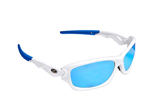 Ray-Zor Rayzor profesionales ligeros UV400 plata Deportes Wrap excursionismo Gafas de sol, con una antideslumbrante Lente Azul Iridium.