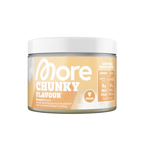 MORE Chunky Flavour, Geschmacksneutral, 150 g, vegan, Geschmackspulver zum Süßen, ohne viel Zucker und Kalorien, mit Inulin und Laktase