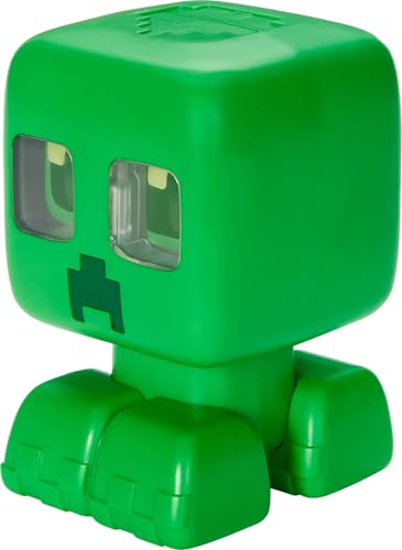 Mattel Minecraft Creeper animal de estimação brinquedo interativo com luzes, sons e ação explosiva, figura ativada por botão de 13,97 cm, JGX49
