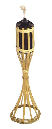 Linterna 'Bambú' Depósito de metal y base de bambú