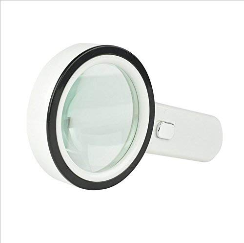 Lupas Lupa de 30 aumentos de Gran Aumento con 12 Luces Lupa de lectura de Mano Herramienta de identificación de antigüedades Diámetro de 105 mm
