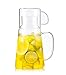Carafe en Verre avec Tasse, Verre Borosilicate et Couvercle et pichet,cruche à Eau, résistant à la Chaleur et d'eau/Thé/Jus/Vin/Limonade/Boisson - 1.3L