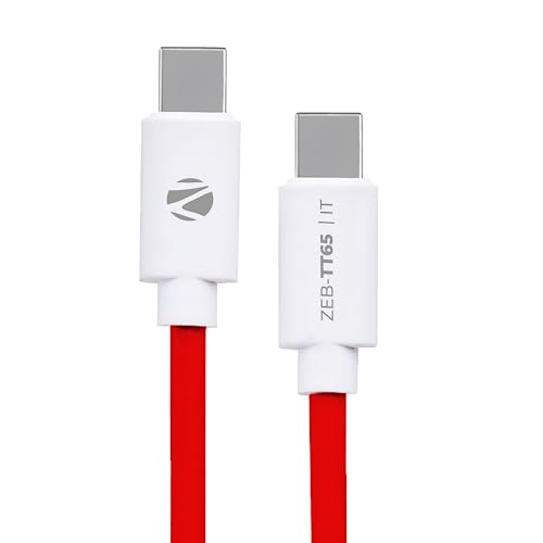ZEBRONICS Store ZEBRONICS Tt65 Type C to Type C Cable, 65W PD, 1M - Image 2