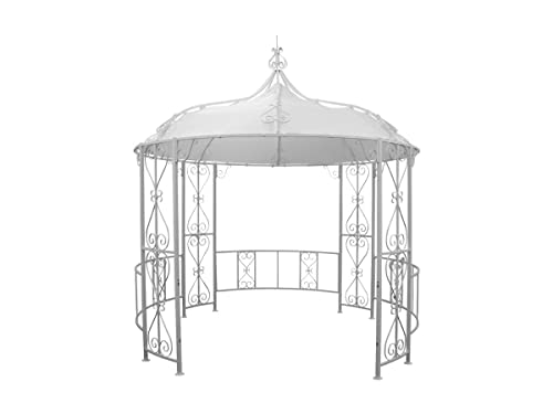 Vente-unique Kiosque de Jardin TILCARA en métal façon Fer forgé D300 x H290cm - Blanc