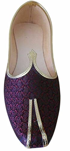 Zapatos khussa bordados a mano en color granate para novio, talla 42 2