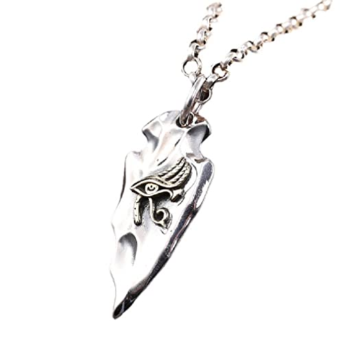 PikaLF Collier Oeil d'Horus pour Homme Collier Bout de Flèche de Lance, Collier Pendentif Oeil d'Horus des Pharaons égyptiens avec Chaîne de 22,8 pouces, NO, non, non Cover