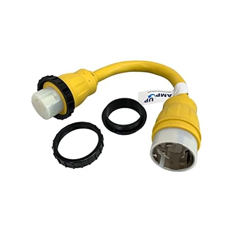 Amp Up Marine & RV Cords 125/250 Volt 50 Amp Male x 125v 50 Amp Female Marine Shore Power Pigtail Boat Adapter - 31504 Cover