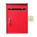 Generic Wall Mount Locking Mailbox Suggestion Collection Box Storage Box Anti Ruse Office Business Outdoor with Keys Metal Postbox, Red