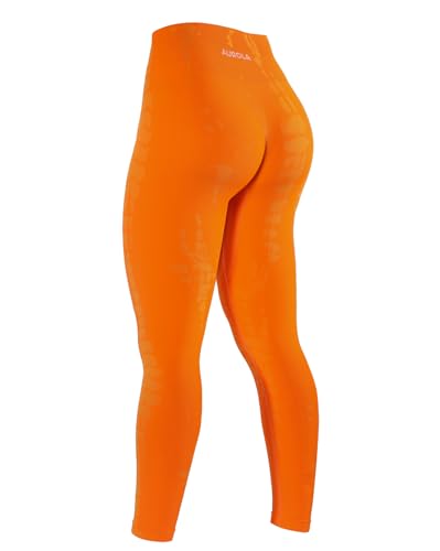 Image of AUROLA Serpent Snake Seamless Scrunch Workout Leggings for Women,Girls Squat Proof Ribbed Thick Active Gym Pants