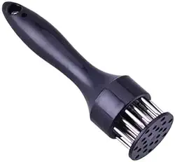 Amaciador Batedor De Carne Bife Com Furador Manual Aço Inox