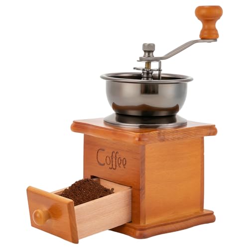 Manuelle Kaffeemühle, Vintage Kaffeemühle Manuell ​aus Holz Einstellbare Rauheit Kaffeebohnen Mühle Kaffeebohnen Mühle, Geeignet für Zuhause, Büro, Reise,kaffeemühle