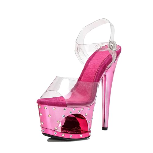 WUXIN H&P Women's 7 inch Platform Heels Ankle-Strap Sexy, 7 Inch Pole Dance High Heel Platform, Exotic Platform Pole Dancer Heels Shoes Stiletto 6 8 inch