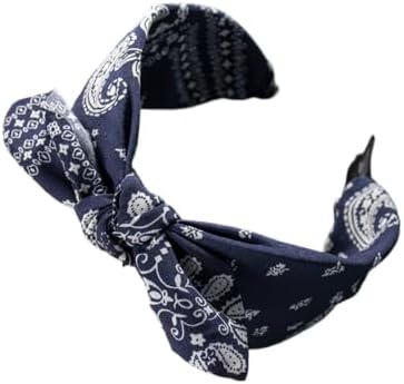 AUBVUQUXW Paisley Print Bow Decor Fabric Women Headband - 1
