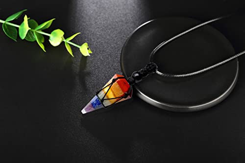 Image of XIANNVXI Healing Crystal Necklace for Men Jewelry Gift | Adjustable Black Rope Natural Gemstone Pendant