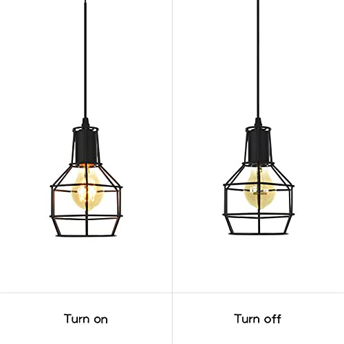 Lámparas Colgantes de estilo industrial negro para resolver la falta de luz decorativa en dormitorios 7