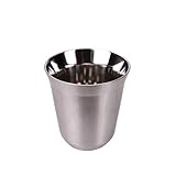 Taza de Espresso de Acero Inoxidable aislada de 160 ml, Taza para café, Leche, Agua o Desayuno (Plateada)