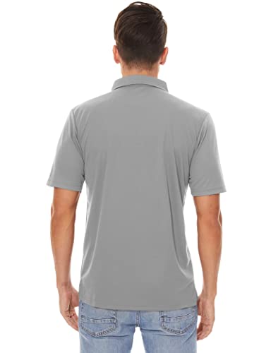 Image of MAGCOMSEN Men's Polo Shirts 3 Buttons Casual Work T Shirts Quick Dry Short Sleeve Golf Shirt Pique Jersey Outdoor Performance