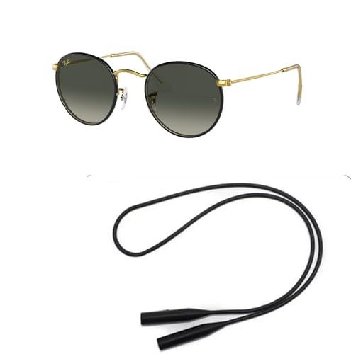 Ray-Ban RB3447JM Sunglasses Bundle: RB 3447JM ROUND FULL COLOR 919671 Round Full Color Black On Lege and Universal Anti-slip Silicone Leash2