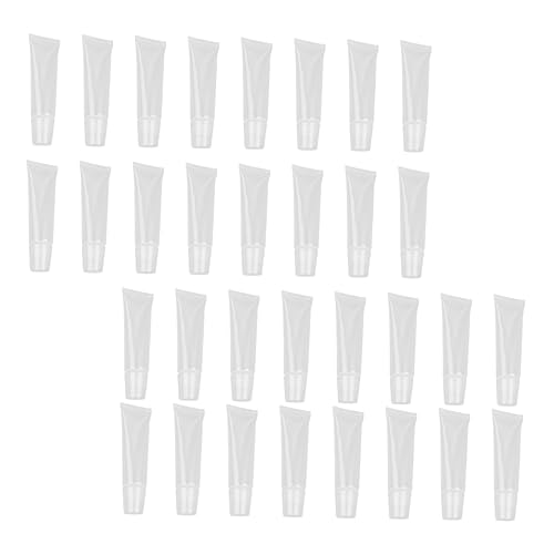 60pezzi Tubetti Vuoti Gloss Contenitori Impermeabili Balm e Pomate Adatti Per Donne e Ragazze Trasparente bianco