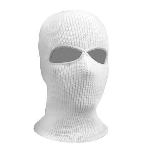 Pizsieat Pasamontañas Blanco Balaclava de 2 Agujeros,Prueba de Vientoski Mask Punto de Invierno Cubierta Facial cálida para Ciclismo Deportes al Aire Libre Motocicleta