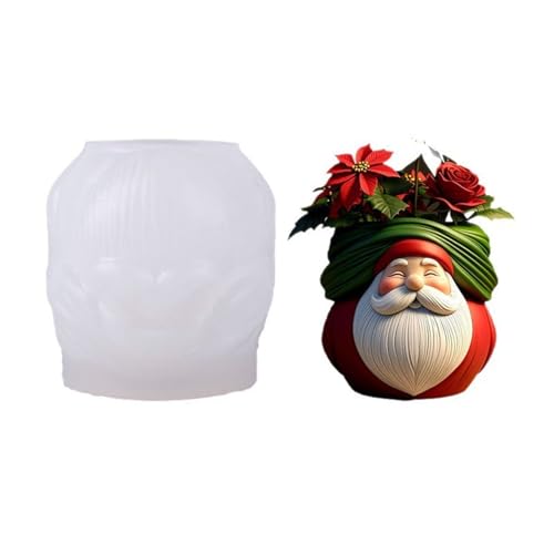 Holiday Craft - Maceta navideña de silicona para fundición y decoraciones de hormigón de resina