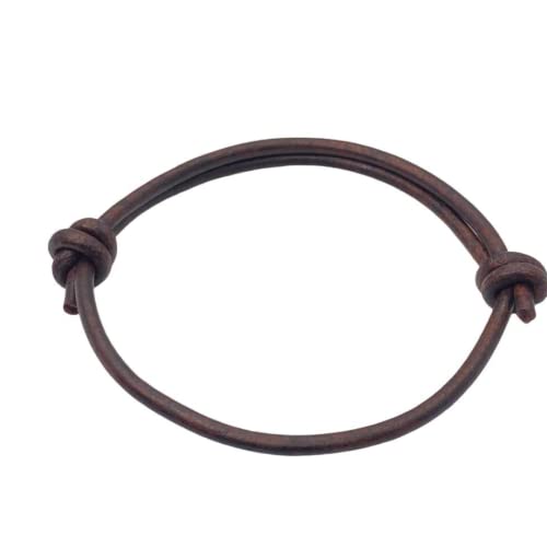 3 mm Men Genuine Leather Bracelet - Handmade Adjustable Cuff, Mens Minimalism Leather Wrap...
