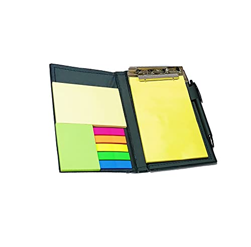 Dacto2pick® Note Pad/Memo Book with Sticky Notes & Clip Holder with Pen & Memo Pu Leather Note pad/Memo Note Book with Mobile Holder Pocket, Sticky Notes & Clip Holder in Diary Style Colour - Yellow