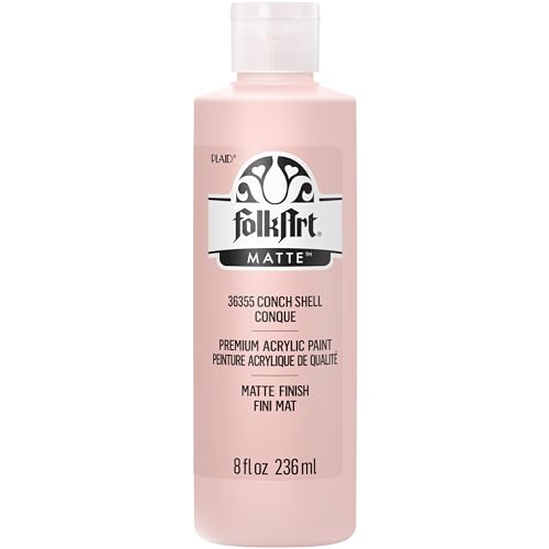 Image of FolkArt Acrylic Craft Paints, Conch Shell 8 fl oz Premium Matte Finish Paint, Perfect For Easy To Apply DIY Arts And Crafts, 36355