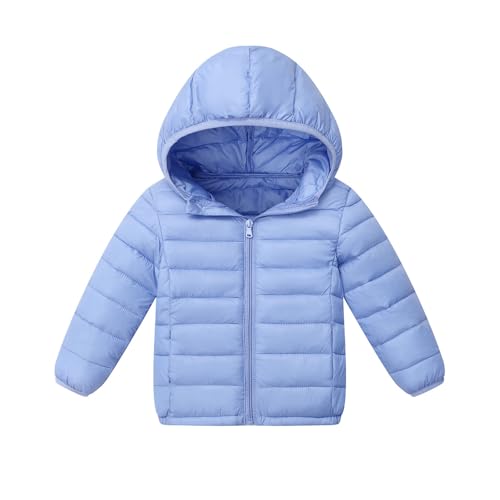 Girls Puffer Jacket Fashion Kids Outdoor Winter Zip Up Jackets Hooded Cute Warm Packable Coat Outerwear