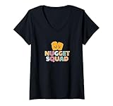 Photo Gallery donna nugget squad - pepita di pollo divertente maglietta con collo a v Photo Gallery donna nugget squad - pepita di pollo divertente maglietta con collo a v