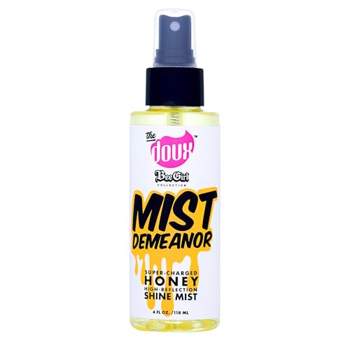 The Doux MIST DEMEANOR Shine Mist for Curly Hair – Heat Protection Spray with Cationic Honey & Silk Amino Acids – Lightweight Hair Gloss for Frizz Control, Humidity Resistance & Shine