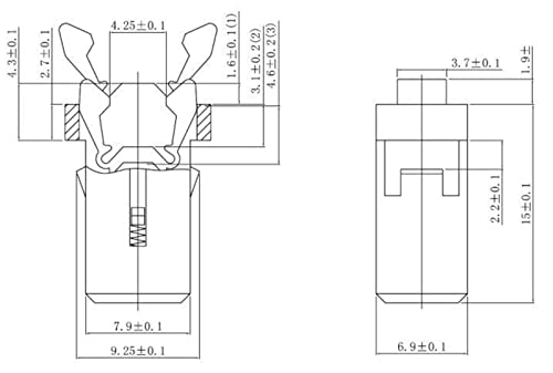 Interrupteur serrure PR-001 de porte pour couvercle EVD MS - 6