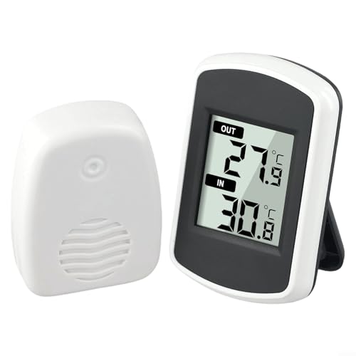 Station météo numérique sans fil avec thermomètre intérieur et extérieur, large plage de température de -4,4 °C à 65 °C, capteur sans fil jusqu'à 36,6 m, longue durée de vie de la batterie pour la