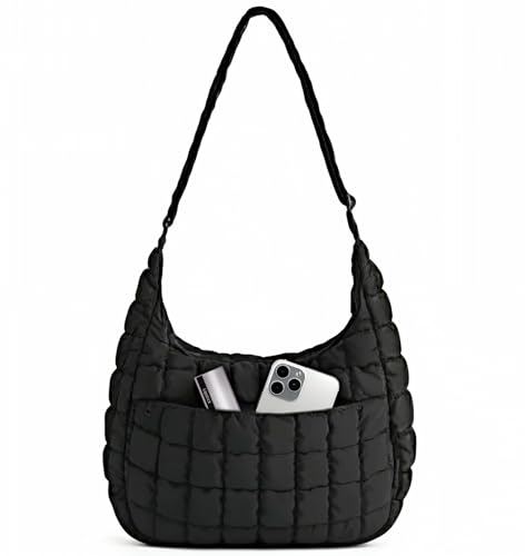ELSREY Quilted Puffer Tote Bag For Women Hobo Crossbody Purse