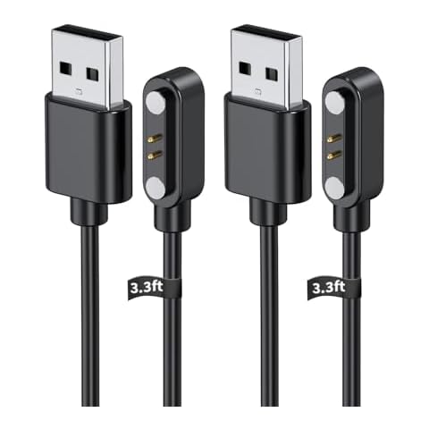 YANMONGI [2-Pack] Smart Watch Charger for Jacoosa L70 3.3Ft/100cm 2 Pin USB Portable Magnetic Charging Cable Cord for Jacoosa L70 Smart Watch Cover