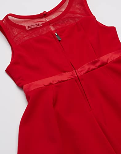 Calvin Klein Girls' Sleeveless Round Neck Fit And Flare Party Dress, Cherry, 5 #TOP5