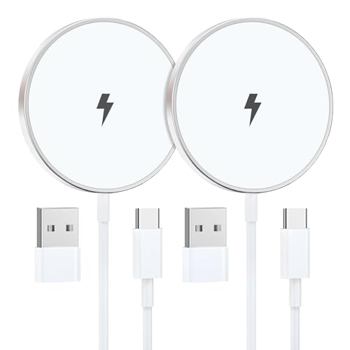 2Pack Mag-Safe Ladegerät 2M, 15W Wireless Charger für iPhone 17 Pro Max/17 Air/16/15 Pro Max/15 Plus/15 Pro/15/14/14 Plus/13/12,Induktive Ladestation iPhone Kontaktloses Ladegerät Induktives