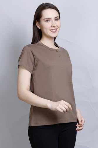 Image of CUPID Women Comfortable Cotton Round Neck Half Sleeve Casual T-Shirt, Sleep, Night, Yoga, Daily Gym n Lounge Wear Short Tee /Top for Girls