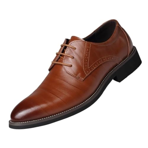 Men's Classic Lace Up Oxfords Dress Shoes Fashion Pointed Toe Comfort Walking Shoes for Male Non-Slip Dress Sneakers