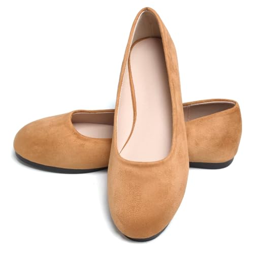 Image of Dear Time Women's Flats Comfortable Slip On Ballet Flats Soft Solid Casual Shoes