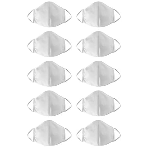 Seidensticker 3-Layer Reusable Face Mask, 10 Pack, White, One Size Cover